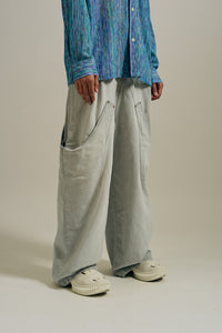 BILLIE BIBS DENIM PANTS RUST STONE