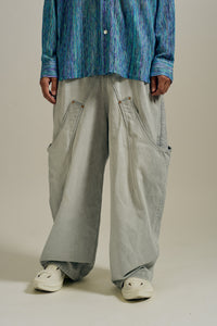 BILLIE BIBS DENIM PANTS RUST STONE
