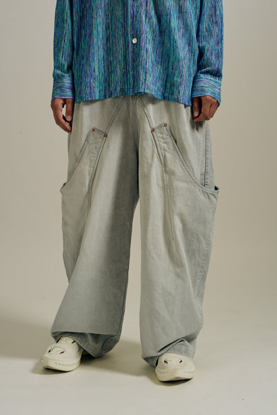 BILLIE BIBS DENIM PANTS RUST STONE