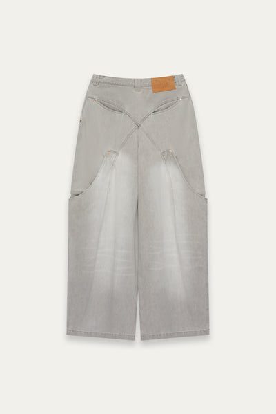 BILLIE BIBS DENIM PANTS RUST STONE