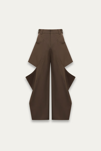 JALEN DRAPE SUITING TROUSERS SHIITAKE BROWN (WOMEN)