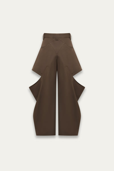 JALEN DRAPE SUITING TROUSERS SHIITAKE BROWN (WOMEN)