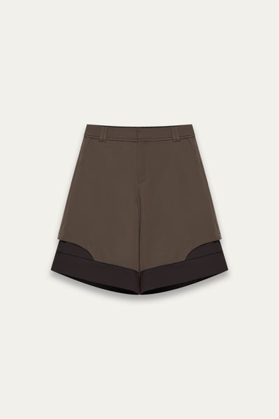 HOFF LAYERED SHORTS SHIITAKE BROWN
