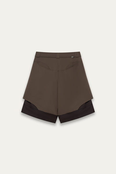 HOFF LAYERED SHORTS SHIITAKE BROWN
