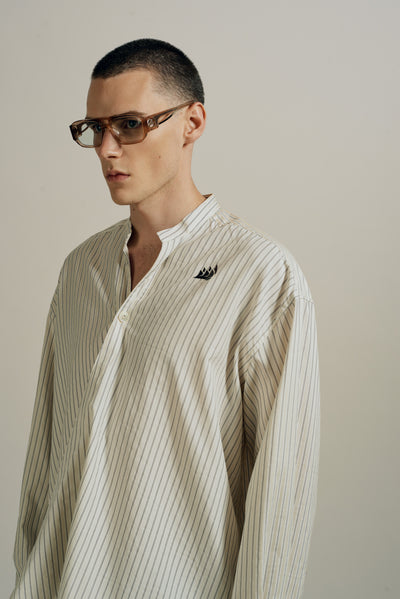 RUS TWIST MANDARIN SHIRT BUMBLE BEE STRIPE