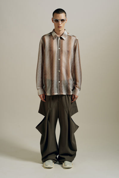 RANDOLPH WEAVE SHIRT SANDSTONE STRIPE