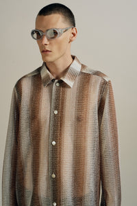 RANDOLPH WEAVE SHIRT SANDSTONE STRIPE