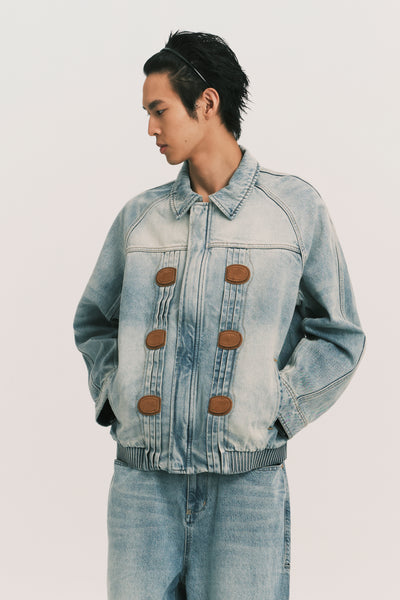 JARVIS DUFFLE DENIM JACKET SUNNY BLUE