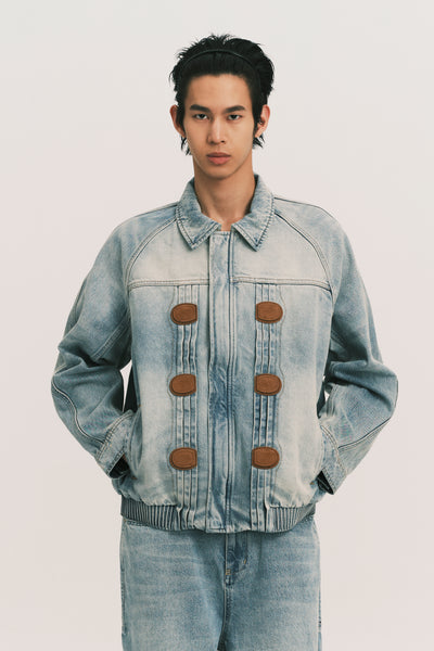 JARVIS DUFFLE DENIM JACKET SUNNY BLUE