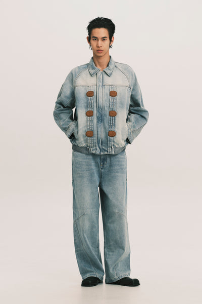 JARVIS DUFFLE DENIM JACKET SUNNY BLUE