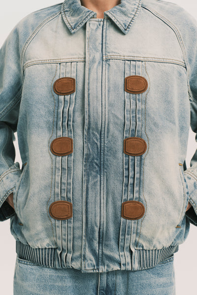 JARVIS DUFFLE DENIM JACKET SUNNY BLUE