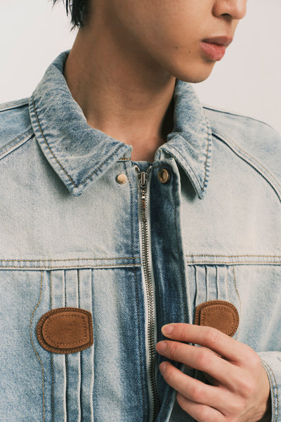 JARVIS DUFFLE DENIM JACKET SUNNY BLUE