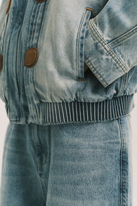 JARVIS DUFFLE DENIM JACKET SUNNY BLUE