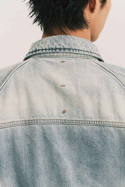 JARVIS DUFFLE DENIM JACKET SUNNY BLUE