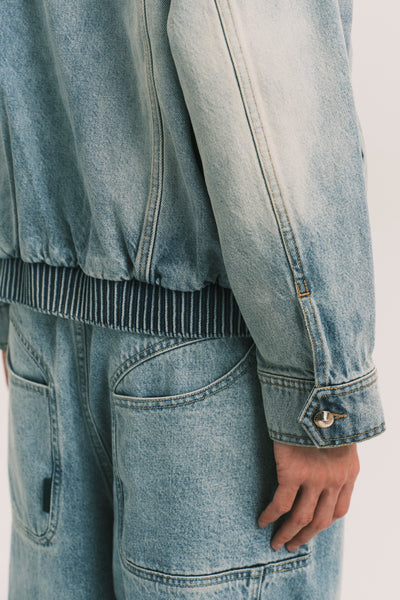JARVIS DUFFLE DENIM JACKET SUNNY BLUE