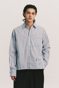 COMO LS SHIRT ASHEN BLUE