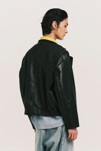 MEDINA NAUTICA LEATHER JACKET EUPHORIC BLACK
