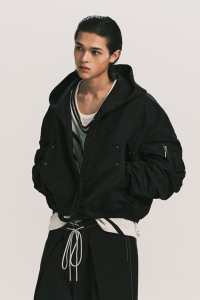 KIYAN BALLOON BOMBER JACKET EUPHORIC BLACK