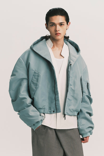 KIYAN BALLOON BOMBER JACKET JADE GREEN