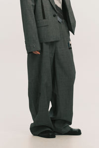 LANKA PLEATED WIDE TROUSERS PLUME GREY