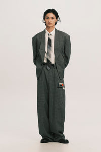 LANKA PLEATED WIDE TROUSERS PLUME GREY