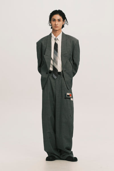 LANKA PLEATED WIDE TROUSERS PLUME GREY