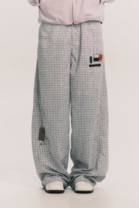 LANKA PLEATED WIDE TROUSERS RECYCLE PLAID