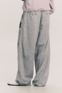 LANKA PLEATED WIDE TROUSERS RECYCLE PLAID
