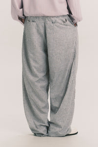 LANKA PLEATED WIDE TROUSERS RECYCLE PLAID