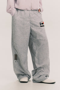 LANKA PLEATED WIDE TROUSERS RECYCLE PLAID