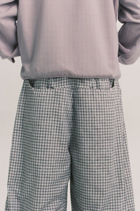 LANKA PLEATED WIDE TROUSERS RECYCLE PLAID