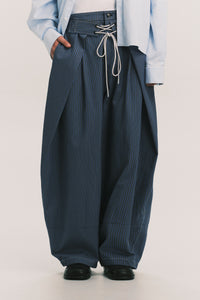 FOLDING WIDE SWIM TROUSERS ROYAL STRIPE