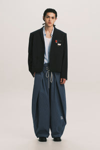 FOLDING WIDE SWIM TROUSERS ROYAL STRIPE
