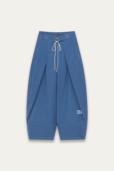 FOLDING WIDE SWIM TROUSERS ROYAL STRIPE