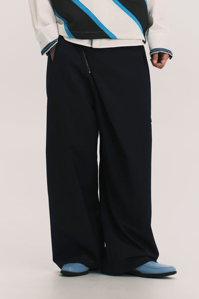 LAMAR ZIP STRAIGHT TROUSERS 
DEPTH BLUE