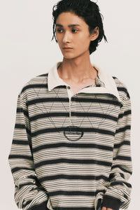 BECKHAM LS POLO SHIRT IVORY INK