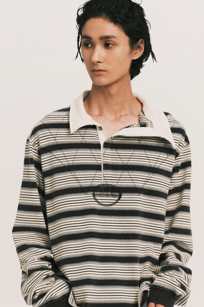 BECKHAM LS POLO SHIRT IVORY INK