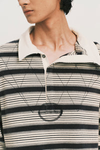 BECKHAM LS POLO SHIRT IVORY INK