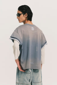STANDY 3-LAYERED TEE FOG BLUE