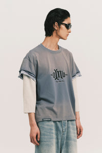 STANDY 3-LAYERED TEE FOG BLUE