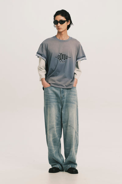 STANDY 3-LAYERED TEE FOG BLUE