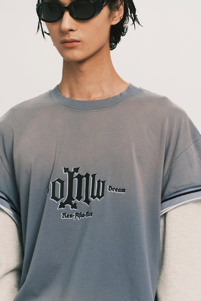 STANDY 3-LAYERED TEE FOG BLUE
