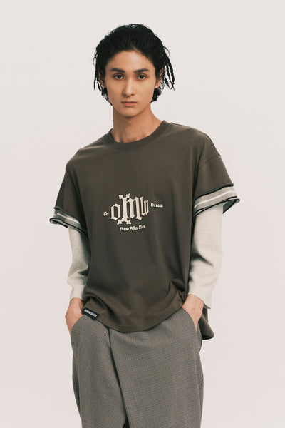 STANDY 3-LAYERED TEE PUBBLE GREY