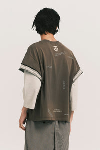 STANDY 3-LAYERED TEE PUBBLE GREY