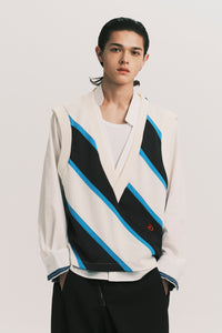 TAYLOR GOLFER SPORT VEST BLUEJAY IVORY