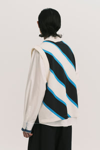 TAYLOR GOLFER SPORT VEST BLUEJAY IVORY