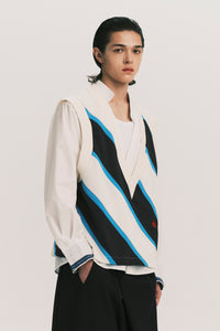 TAYLOR GOLFER SPORT VEST BLUEJAY IVORY