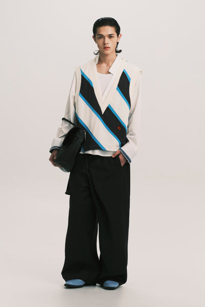 TAYLOR GOLFER SPORT VEST BLUEJAY IVORY