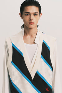 TAYLOR GOLFER SPORT VEST BLUEJAY IVORY