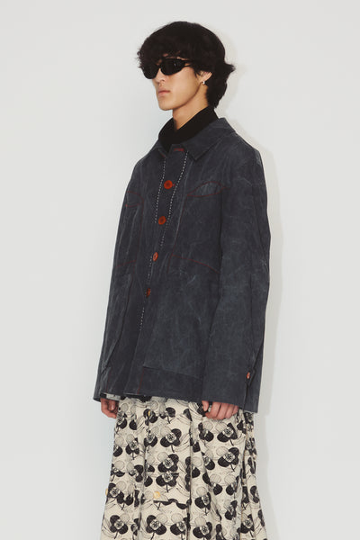 ALBERT UTILITY SHIRT JACKET WASHED BLACK